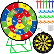Indoor/Outdoor Large Dart Board Set with Sticky Balls - Great for Family Fun