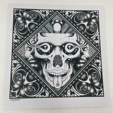 Blotter Art Acid Tongue Skull Psychedelic Numbered By Alan Forbes READ
