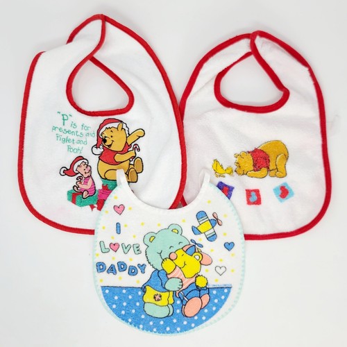 Disney The First Years Winnie the Pooh Baby Bibs Set 3 Kids OS White Vintage