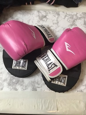 Everlast Training Boxing Gloves Pink Gray Ta:12 Pair With Hand