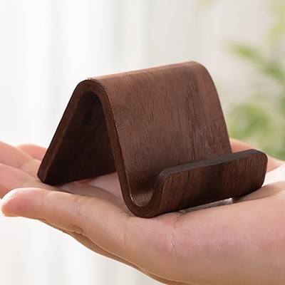 Multifunctional Solid Wood Phone Holder Front Desk Business Card Display Rack Cr