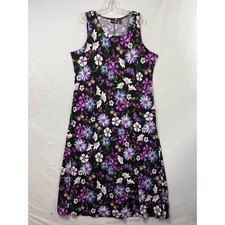 Attitudes by Renee Maxi Dress Womens 1X Black Floral Butterfly Sleeveless A-line Attitudes by Renee Maxi Dress Womens 1X Black Floral Butterfly Sleeveless A-line
