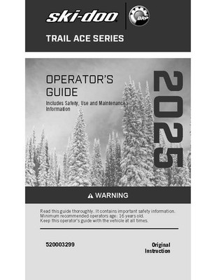 Ski-Doo Owners Manual Book Operator's Guide 2025 Grand Touring Sport 900 ACE