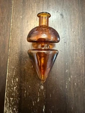 Glass Airflow Bubble Twist Bowl Cap - Wide 25mm Arrow Amber