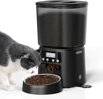Automatic Cat Feeder, 4L/16Cups Cat Food Dispenser with Stainless Steel Bowl ...