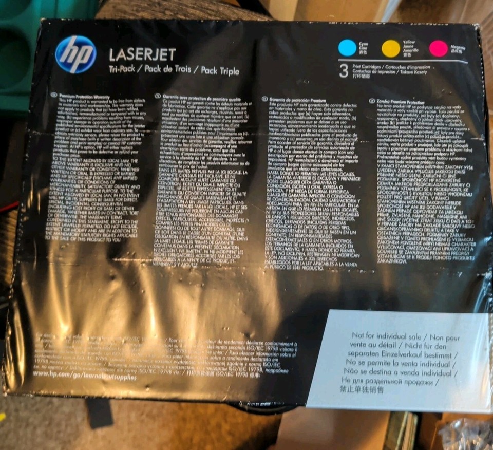 HP LaserJet Tri-Color Pack (Magenta Cyan Yellow) 410A OEM Pro M452 M477 ...