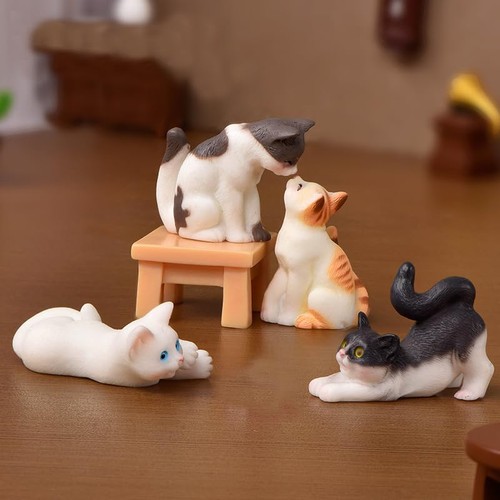 12Pcs Realistic Miniature Cat Figurines Mini Kitty Characters Figures Cute - Bild 5 von 6