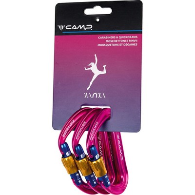 CAMP USA Photon Lock Janja Carabiner - 3-Pack Fuchsia, One Size