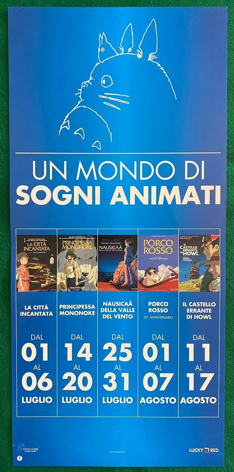 AA LOCANDINA UN MONDO DI SOGNI ANIMATI PORCO ROSSO INCANTATA HOWL MIYAZAKI MANGA