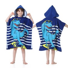 Hooded Beach Towels Wearable Swim Poncho Towel for Girls Boys