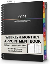 Dunwell Daily Planner 2026, 8.5X11 Appointment Book, 15-Min Hourly Schedule, Jan