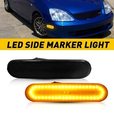 Smoke LED Front Amber Side Bumper Marker Lights For Honda Civic 2002 Si EP3 3DR