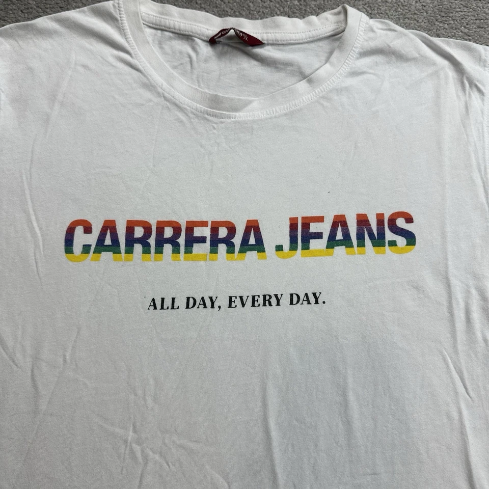 CARRERA Herren T Shirt Kurzarm Gr L Regular Fit Classic Logo 18306 Weiß - Bild 4 von 4