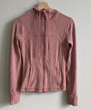 Lululemon Size 6 Hooded Define Jacket Nulu Heathered Brier Rose Zip Up W4BMAS