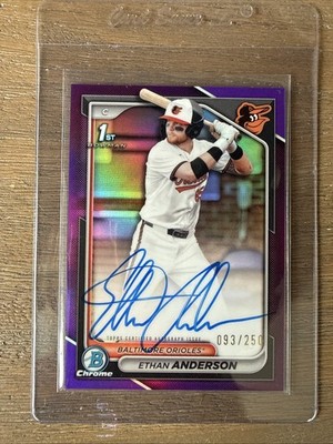 2024 Bowman Draft Chrome Ethan Anderson Auto #CPA-EA Purple Refractor /250