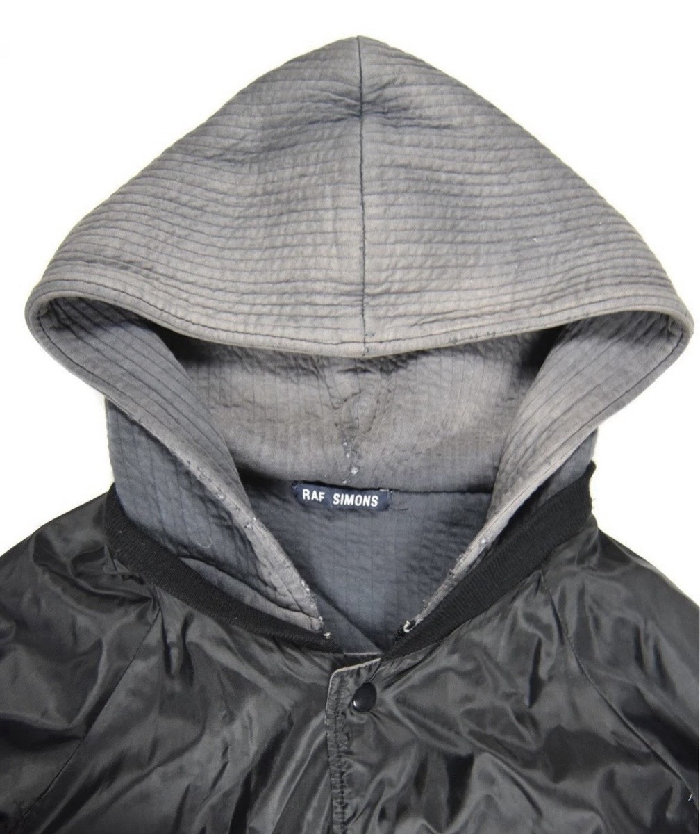 RARE Archive Raf Simons Faded Thrashed Double Layer Hooded Bomber
