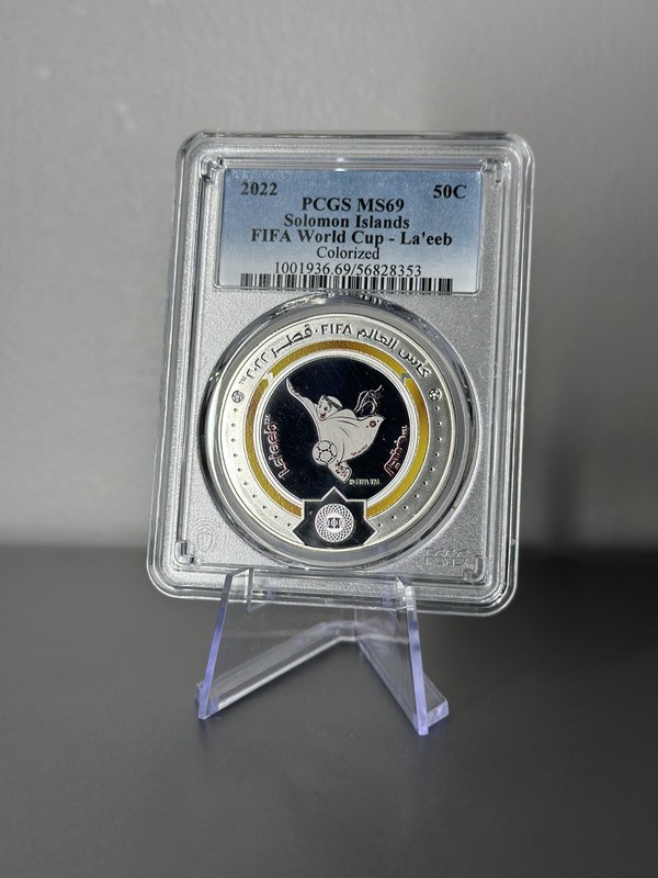 2022 Solomon Isl. 1/2 Dollar Qatar FIFA World Cup PCGS MS69 Top Pop 1/0 La'eeb