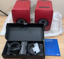 KEF LS50 II Wireless Bookshelf Speakers (Pair) Crimson Red