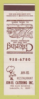 Matchbook Cover - Jon El Catering Restaurant Sarasota FL WEAR