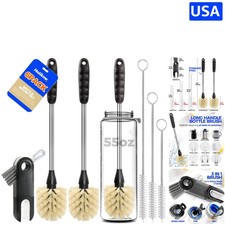 6 Pack 14-Inch Stainless Steel Bottle Brush Set - Multi-Use Cleaners in Yellow