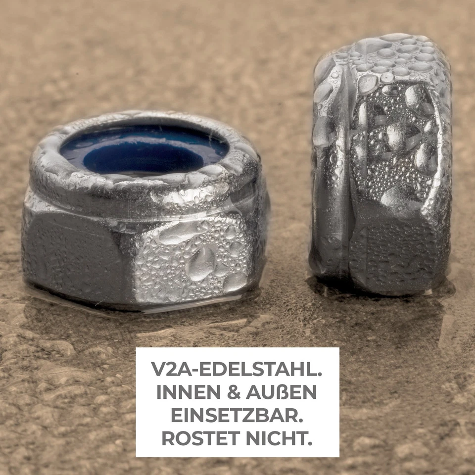 Selbstsichernde Edelstahl Muttern Stop-Muttern Sechskantmuttern Edelstahl DIN985 - Bild 4 von 4