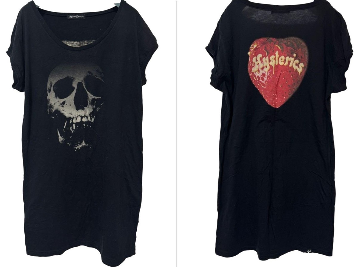 Hysteric Glamour Skullberry Long T-Shirt Black Short Sleeve
