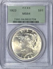 1923 PEACE SILVER DOLLAR PCGS MS64 OGH BU