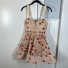 Asos exclusive Lace & Beads corset tiered mini dress in taupe rose heart sexy