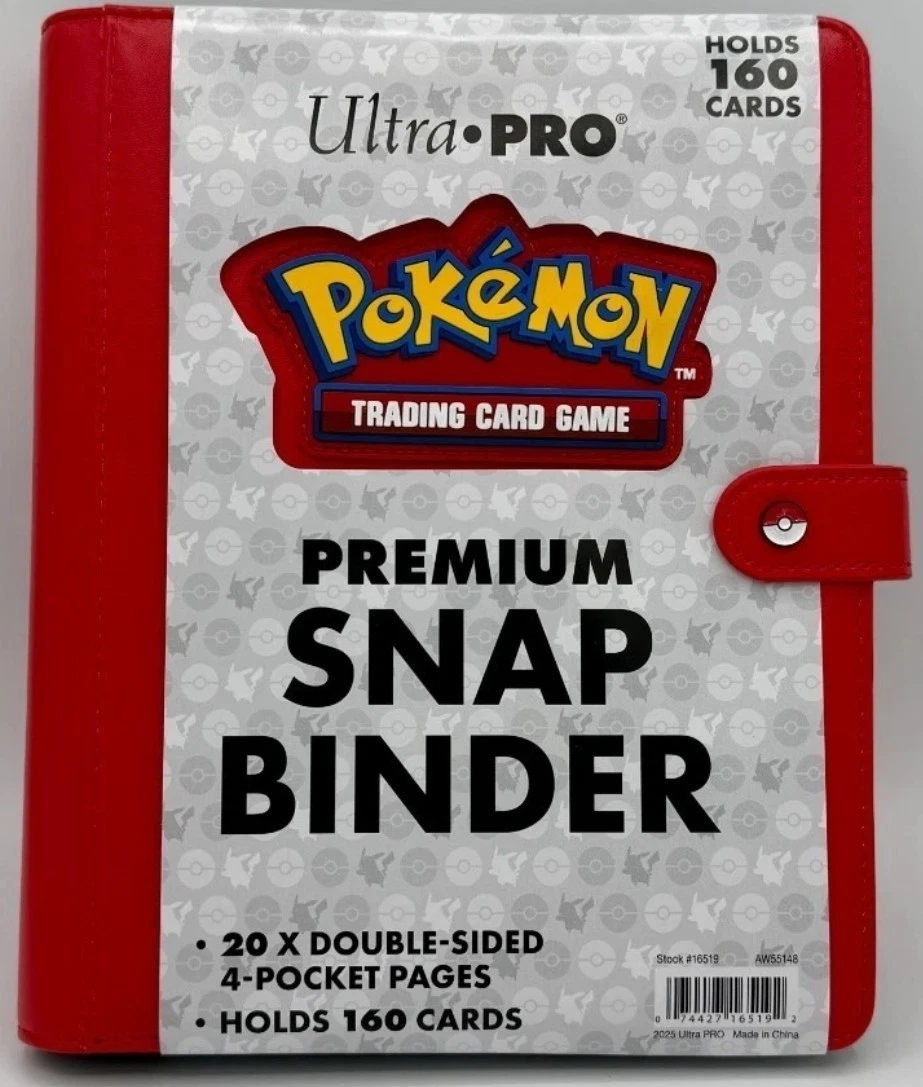 red pokemon card book Ultra Pro TCG Charizard 9 Pocket Leather Binder 360 Capacity Pocket and 12 Ultra Pro Premium 4 Pocket