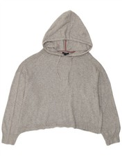 Tommy Hilfiger Damen Oversized Hoodie Pullover UK 18 XL Grau Baumwolle AE10
