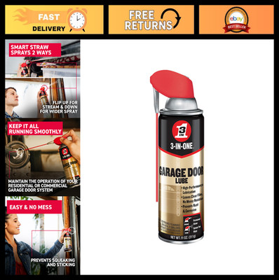 Multi-Purpose Garage Door Lubricant Spray - 11 oz, 2-Way Smart Straw, 6-Pack