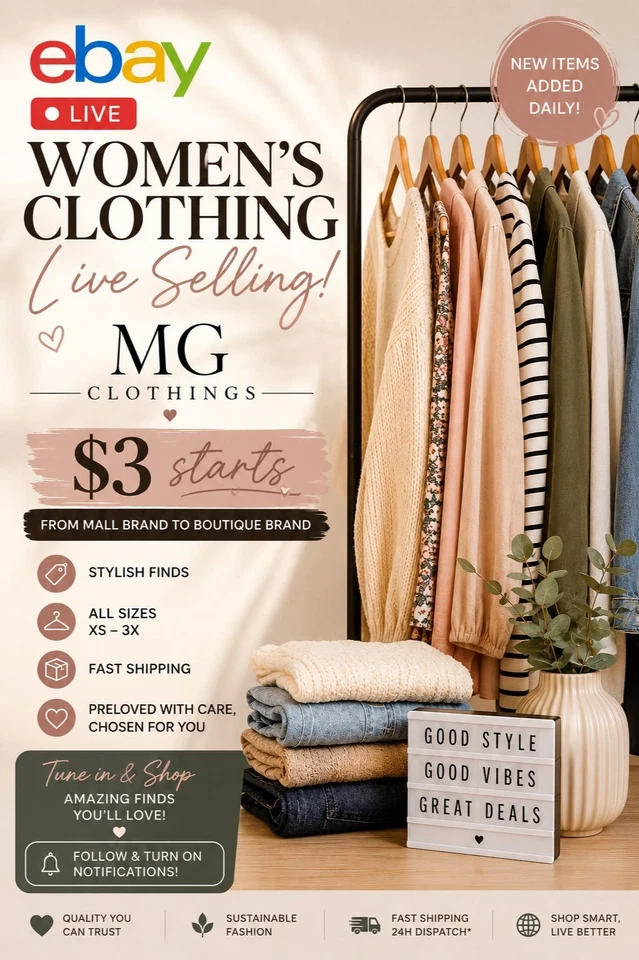 $3 Start Women Apparel Shipping $6.99 1st Item $1 each Extra item
