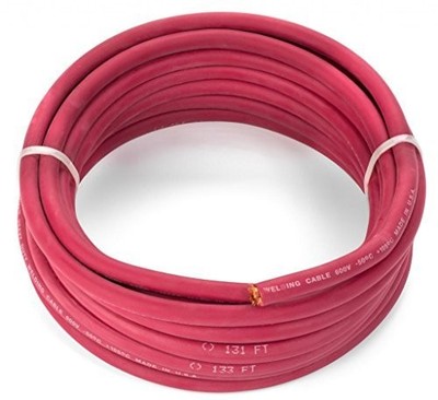 EWCS 2 Gauge Premium Extra Flexible Welding Cable 600 Volt - Red - 25 Feet - ...