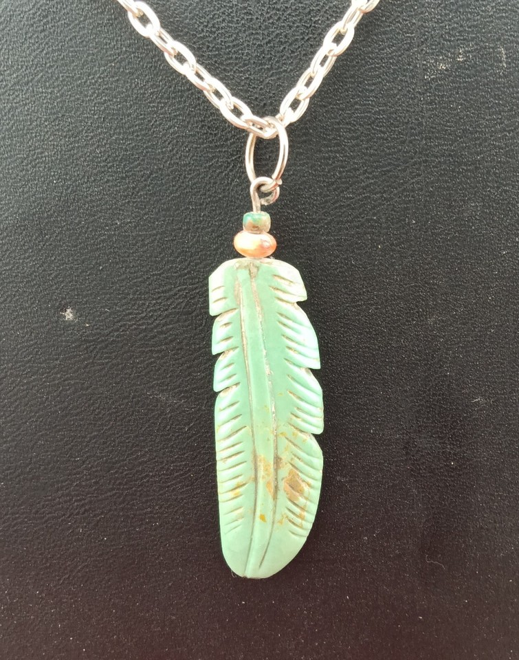 genuine turquoise feather native American handmade eBay