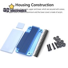 V1 Aluminum Alloy Shell For Raspberry Pi Zero 2w Protective Cooling Case A3GS