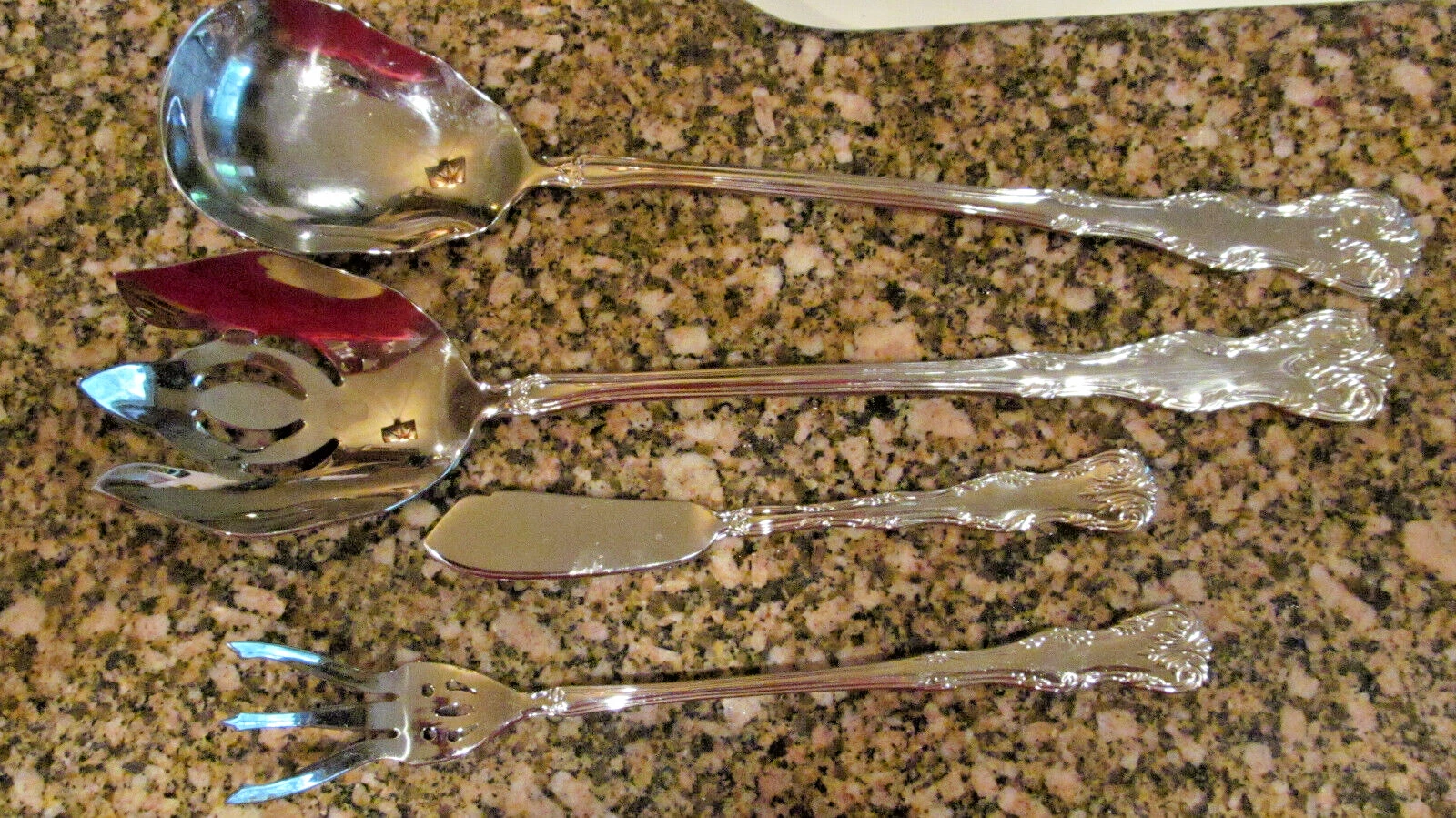 *Reed & Barton VICTORIA STAINLESS 18/10 Asparagus/Sardine Fork, 12" Salad Set +1
