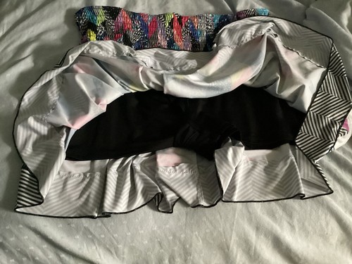 Lucky in Love MULTICOLOR black white trim Tennis / pickleball Skirt Skort Sz XL. - Picture 3 of 4