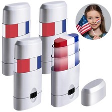 2 PCS Red White Blue Stick Face Paint-Patriotic 4th of July Face Paint for Sport