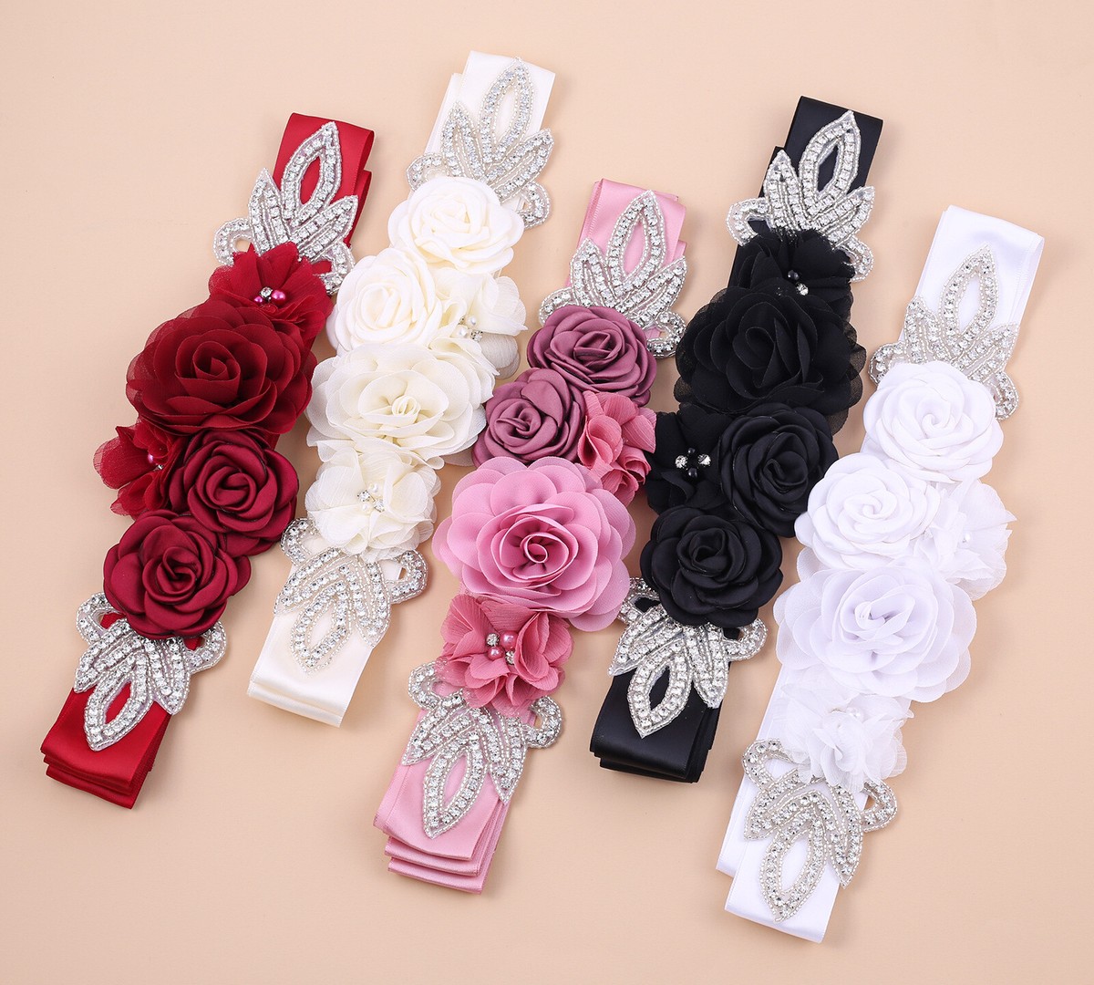 Retro Flower Maternity Sash,Floral Baby Shower Belly Sash