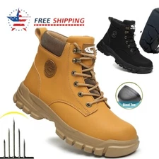 Waterproof Mens Work Boots Steel Toe Indestructible Safety Shoes Anti-Slip Size