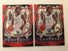 Lot Of 2 2020-21 PRIZM BASKETBALL Crusade Red Cracked Ice #94 Tyrese Maxey RCs