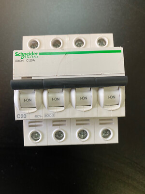 Schneider Electric iC60N C20A Load Disconnect Switch 3P 20A 60°C White