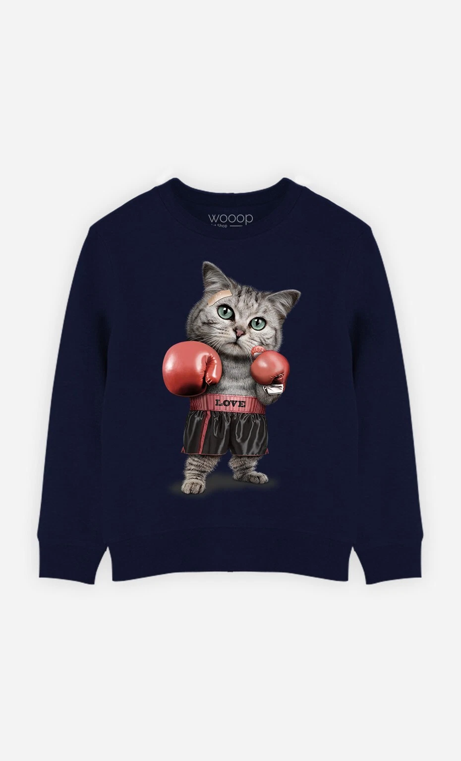 Children's Sweatshirt. Navy Blue. BOXING CAT