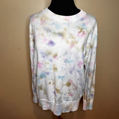 Bloomingdale's AQUA Tie Dye Sweater Boho Size M Vacation