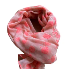 Bicycle Tapestry Scarf Wrapable Lightweight Pink Peach Long 42"x73" Summer Beach