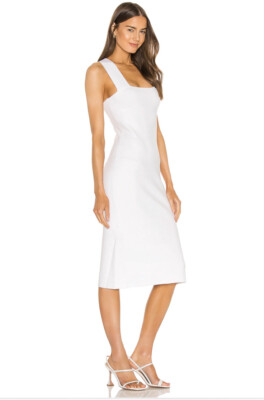 525 Slim Fit Tank Dress Bleach White Midi Bodycon S NWOT $138