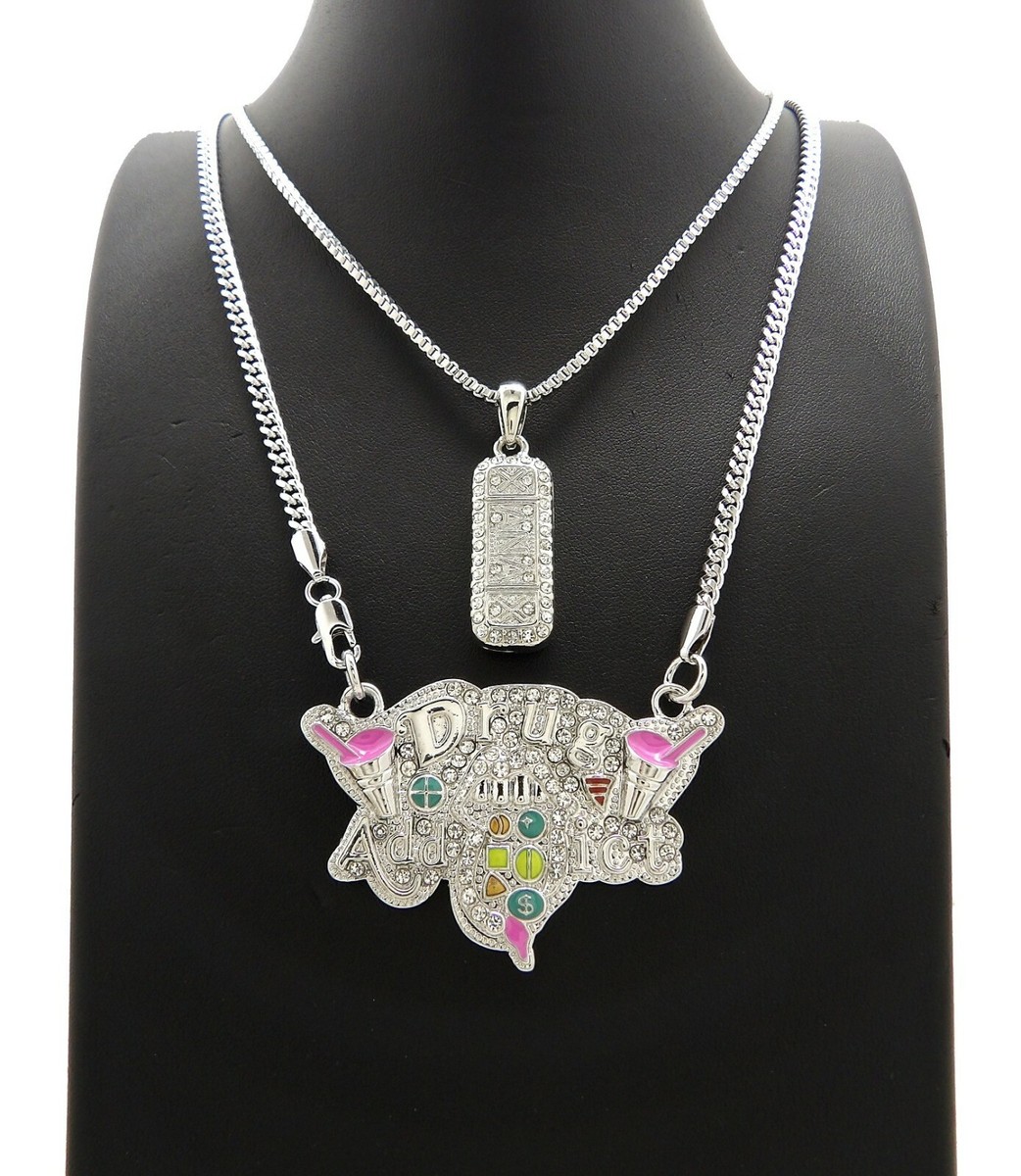 Hip HOP Lil Pump Drug Addict & Xanax Pendant & 24 Hip HOP Lil Pump Drug Addict & Xanax Pendant & 24
