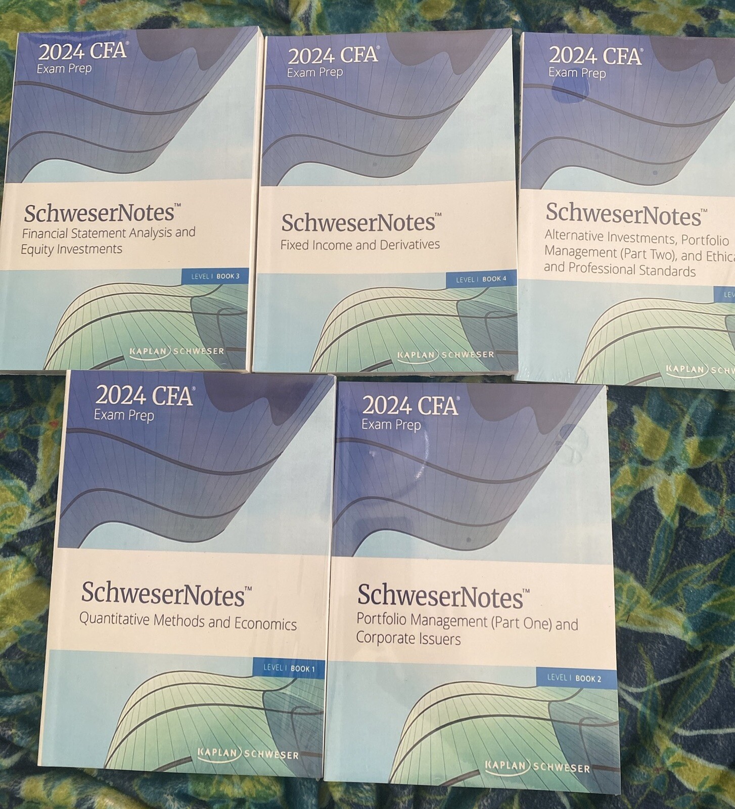 2024 CFA Exam Prep Schweser Notes Level 1 Book 1-5 Brand new, Sealed & Unopened.-image