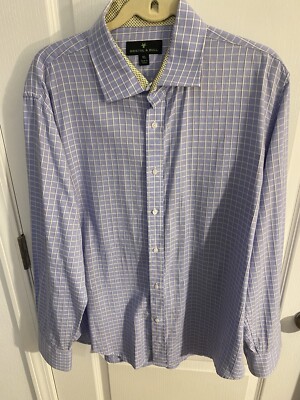 Bristol & Bull Diamond Flip Collar Button Up Shirt Gingham Plaid