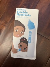 FridaBaby White Blue Electric NoseFrida USB Rechargeable Nasal Aspirator Used